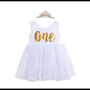 1st Birthday dress and crown